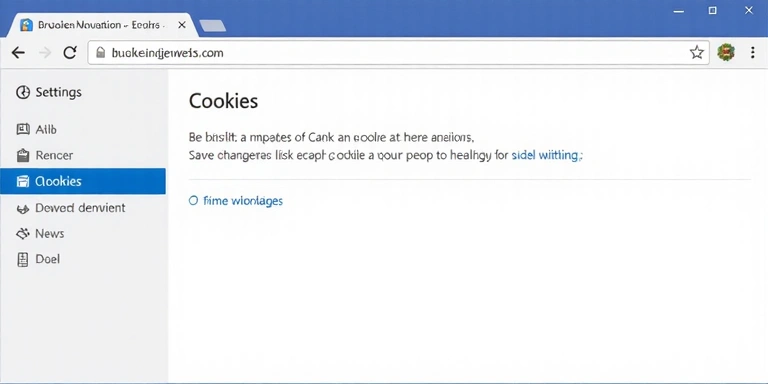 Browser settings showing cookie management options