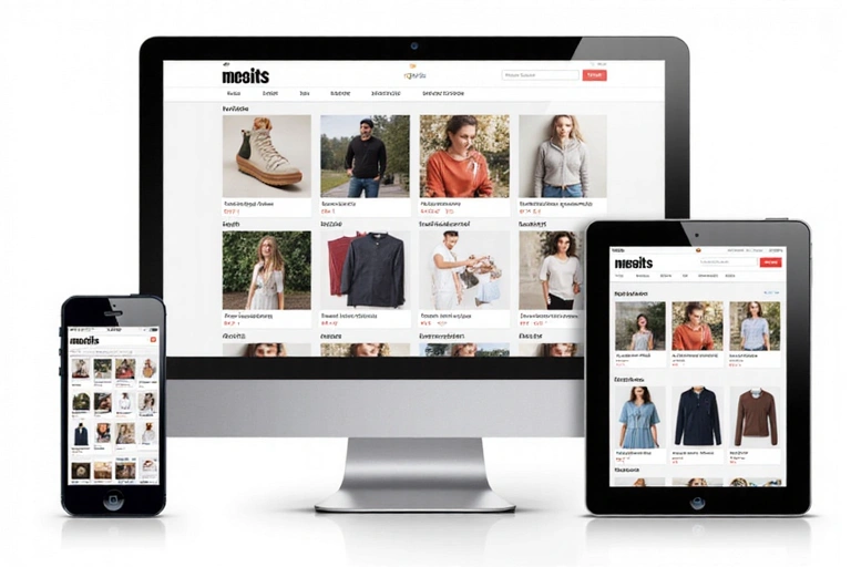 E-commerce website on multiple devices