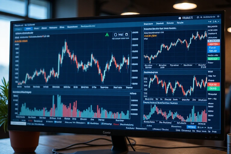 Financial dashboard showing market analytics